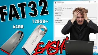 How To Format a 64GB 128GB or LARGER USB Flash Drive to FAT32  EASY [upl. by Skvorak]