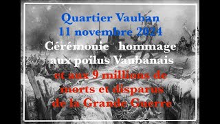 Vauban 11 novembre 2024 commémoration 14 18 [upl. by Toiboid462]