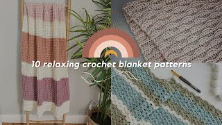 Relaxing Crochet Blanket  Mindful Crochet  10 FREE Patterns [upl. by Nido]