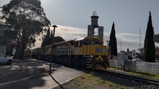 TasRail 2053 TR13 TR11 36 train crossing Reibey Street Ulverstone [upl. by Ibor]