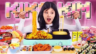 MUKBANG ASMR  Convenience KOREAN STORE spicy buldak ramen gimbap Korean desserts tteokbokki [upl. by Juta]