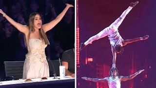 Hakuna Matata Acrobats Earn The First Ever Live Shows GOLDEN BUZZER by Sofia Vergara [upl. by Eetsud389]