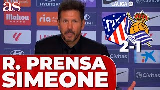 ATLÉTICO 2  REAL SOCIEDAD 1  RUEDA de PRENSA de SIMEONE PREPARACIÓN ÁRBITROS SAÚL LINO [upl. by Reeba]