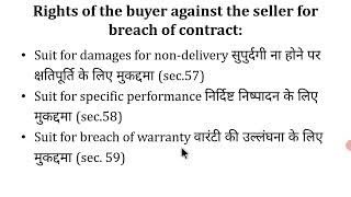 Rights of Buyer against seller for breach of contract [upl. by Eilrak864]