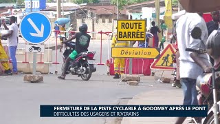 Fermeture de la piste cyclable à Godomey après le pont  Difficultés des usagers et riverains [upl. by Lief]