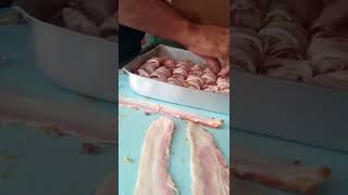 Frango com Bacon – Como Fazer Espetinho de Frango com Bacon Para Vender shorts [upl. by Anirtak]