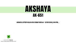 Akshaya AK651 Result 12 May 2024 [upl. by Reisman]