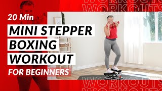 20 Min Mini Stepper Boxing Cardio Workout for Beginners  Build Strength [upl. by Nanice]