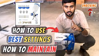 Spray Gun Unboxing  How to SetUp Spray Paint Gun In Hindi  Spray Gun Adjustment [upl. by Samau643]