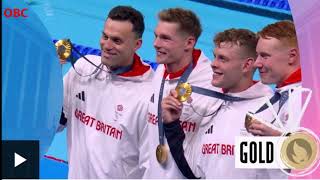 GB retain relay title to win first swimming gold [upl. by Isnam]