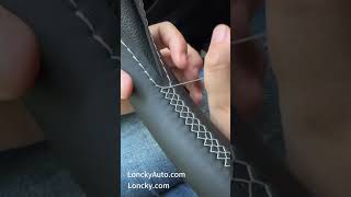 How to hand stitch a Loncky custom steering wheel cover [upl. by Heindrick]