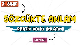 Sözcükte Anlam  7 Sınıf Türkçe  2023 [upl. by Dehsar709]