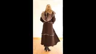 Finest Full Length Hooded Toscana Sheepskin Coat in Brown  Luna [upl. by Shamrao882]