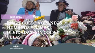 Bolivia rinde culto a cráneos humanos y almas olvidadas con coca y velas [upl. by Adahs]