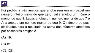 CFO PMSP  Barro Branco Questão 47  2022 Matemática [upl. by Oiramrej]