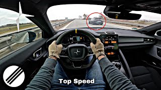 POLESTAR 2 408HP TOP SPEED DRIVE ON GERMAN AUTOBAHN 🏎 [upl. by Ahsekat]