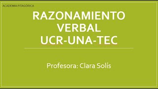 Clase 5 Razonamiento Verbal Curso PAA Grupo 1 2024 [upl. by Anstus]