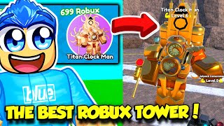 I Got THE BEST ROBUX EXCLUSIVE TOWER MAX LEVEL In Toilet Tower Defense [upl. by Ahsiema645]