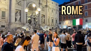 Rome Evening Walk Italy 🇮🇹 August 19 2024 4K HD Roma Italia City Walk Night Walking Tour [upl. by Yolanda]