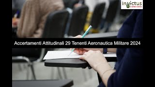 Accertamenti Attitudinali Concorso 29 Tenenti Aeronautica Militare 2024 [upl. by Gove]