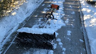 STIHL KM131R Power Broom  Quick snow removeal [upl. by Nolyaw]