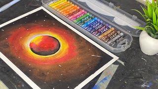 How To Draw Solar Eclipse  Chandra Graha drawing  guru purnima drawing  lunar eclipse drawing [upl. by Oijres]