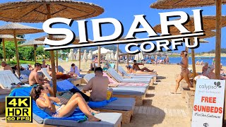 Sidari Corfu Greece Bars Restaurants Shops in 4K 60fps HDR UHD 💖 The best places 👀 Walking tour [upl. by Yrakcaz]