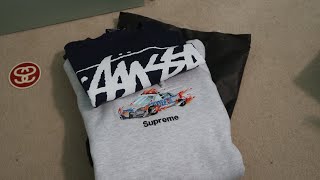 SUPREME COP CAR HOODIE  STUSSY WORLD TOUR TEE UNBOXINGREVIEW [upl. by Perren]