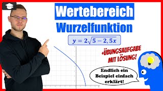 Wurzelfunktion Wertebereich bestimmen Wertemenge Beispiel [upl. by Eicarg717]