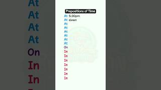 Prepositions of Time  In On At shorts [upl. by Ecyar621]