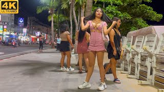 4K Beach Road Pattaya Thailand nightlife street walk around So Many pretty freelancers [upl. by Belda]