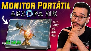 O Mais Vendido Monitor Portátil ARZOPA Z1FC 161 IPS 144HZ [upl. by Alair]