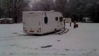 Practical Caravan  How to tow a caravan from a snowy pitch  2010 [upl. by Christianna]