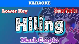 Hiling by Mark Carpio Karaoke  Lower Key  Slower Version [upl. by Aschim]