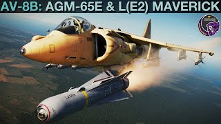 REVISED AV8B Harrier AGM65E amp LE2 Laser Guided Maverick Tutorial  DCS WORLD [upl. by Alohcin]