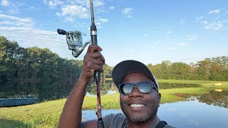 Fishing for Bass in My Backyard Pond  North Carolina Fishing [upl. by Walston411]