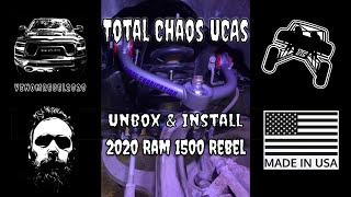 Total Chaos Fabrication UCAs 2020 Ram 1500 Rebel Unbox Install Upper Control Arms Uniball [upl. by Gilletta]