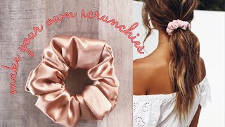 HOW TO MAKE SCRUNCHIES DIY 2 ways  without sewing machine [upl. by Naamana]