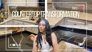 Diy Marblelook Epoxy Countertops With Stone Coat Epoxy  Renovation Journey Part 2 [upl. by Tekla33]