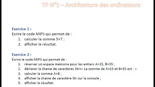 Mes premiers exercices MIPSQtSpim L2 TP Architectures des ordinateurs [upl. by Enilav]