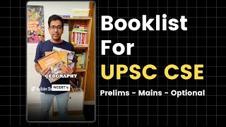 Booklist for UPSC CSE  Prelims Mains and Optional  Shorts compilation [upl. by Vijar]