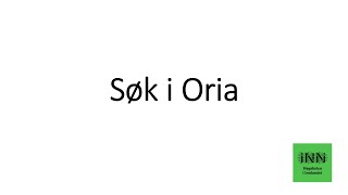 Søk i Oria [upl. by Pitts914]