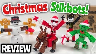 CHRISTMAS STIKBOTS Stikbot Christmas Crew Pack Review amp Unboxing [upl. by Meibers421]