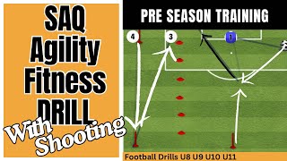 SAQ Agility amp Fitness Football Drill  Pre season player development  Shooting Finishing U8 U9 U10 [upl. by Ydnak]