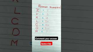 Roman numbers 1 to 1000  Roman numerals 1 sa 1000 tak Maths shorts shortsvideo maths [upl. by Fryd59]