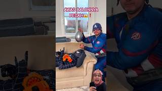 AWAS BALONNYA PECAH😱❗️ marvel captainamerica funny duet cosplay avenger meme prank shorts [upl. by Tsew]