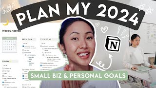 Plan my 2024 Goals amp Business in Notion ☁️ Digital Planning Yearly Reset Tour 💫 smallbusiness [upl. by Riccio]