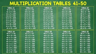 Multiplication Tables 4150 [upl. by Barbie421]