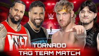 WWE 2K24  Tornado Tag Team Match  Logan Paul Dominik Mysterio VS Jey Uso Jimmy Uso  WWE [upl. by Sisco]