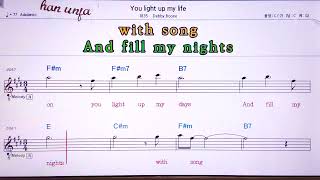 💖You light up my lifeDebby Boone 👍MR노래방 악보 코드Karaoke With Sheet Music [upl. by Janine409]